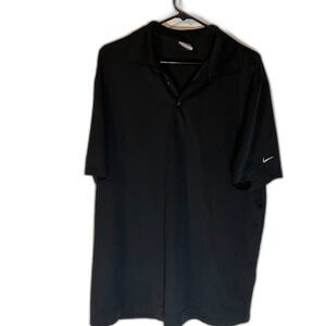 Nike Men’sbGolf Polo Shirt L Black Dri-FIT  Activewear Short Sleeve Athleisure*
